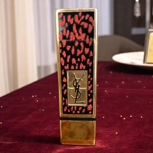 Rossetto Yves Saint Laurent 2020 Natale Edizione Limitata Stampa Leopardata Mai Usato - Foto 1 di 5