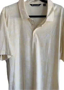 Travis Mathew Men's Yellow Floral Golf Polo Shirt Size XXL - Picture 1 of 5