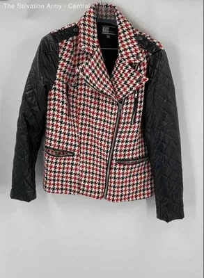 Kut From The Kloth Womens Multicolor Houndstooth Motorcycle Jacket Size Large - Image 1 of 4
