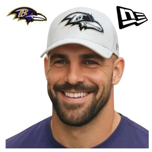 New Era 39Thirty Men's White Black Silver Baltimore Ravens Hat Size Small/Medium - Picture 1 of 9