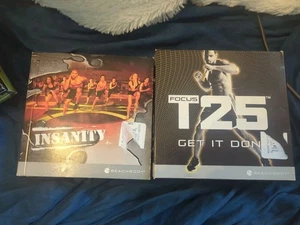 2 BEACHBODY Exercise DVD sets * Alpha Beta Focus T25 & Insanity * 19 DVD's Total - Picture 1 of 2
