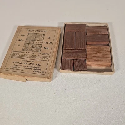 Vintage Dad's Wood Puzzler Slide Puzzle from 1920's, Free Shipping - Image 1 of 4