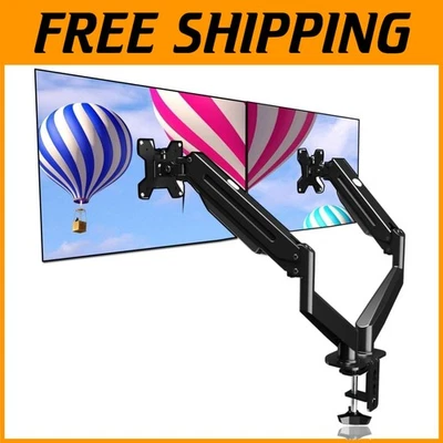 Height Adjustable Desk Mount for Dual Computer Monitors - Image 1 of 4