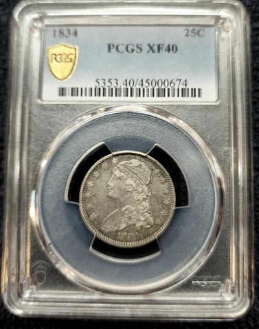 RARE 1834 Capped Bust Quarter PCGS XF-40 GS AWESOME CERTIFIED HIGH GRADE COIN !! Cover