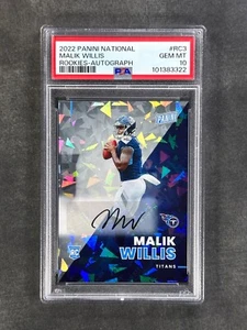 2022 Panini National #RC3 Malik Willis Rookie Auto /12 Cracked Ice SP PSA 10 Gem - Picture 1 of 2