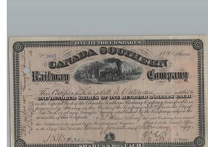 CANADA SOUTH RAILWAY COMPANY......CERTIFICADO DE STOCK COMÚN 1899 - Imagen 1 de 1