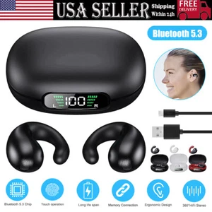 2023! Bluetooth v5.3 Wireless Earbuds Ear Clip Headphones Sport Open-Ear Headset - Picture 1 of 19