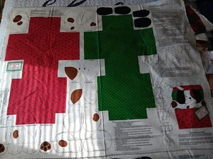 VIP Cranston The Christmas Puppy Peekaboo Craft Decor Cotton Fabric Panel 35x43" - Picture 1 of 1
