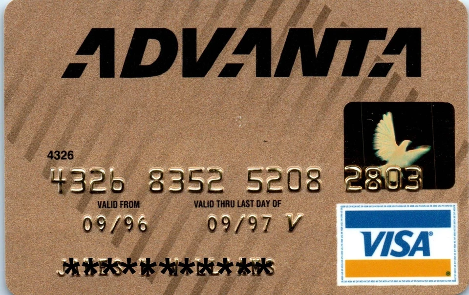Tarjeta de crédito Visa Gold Advanta caducada 1997 Foto 1 de 2