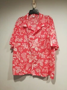 Vintage Aikane Hawaii Aloha Herren Rosa Hawaii Blumen Knopfleiste Hemd XXL Selten! - Bild 1 von 12