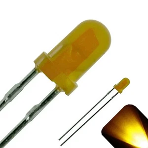 10 x LED 3mm Oro Amarillo Difundido Ultra Brillante Redondo Top LEDs Luz Coche T1 RC - Imagen 1 de 3