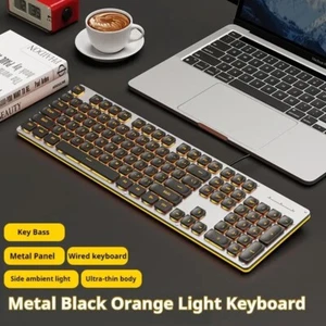 EWEADN GX710S - Wired LED-Backlit Silent Ergonomic Keyboard, UK QWERTY Layout - Picture 1 of 8
