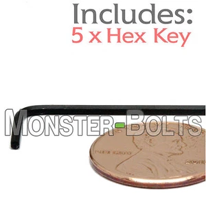 .050" Hex Tool / Allen Key - Qty 5 - 6150 Alloy Steel - Short Arm Wrench SAE - Picture 1 of 4
