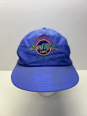 Sombrero cortavientos púrpura vintage años 90 raro Hard Rock Café Chicago SAVE THE PLANET Foto 1 de 4