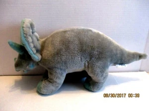 Walking With Dinosaurs Triceratops Teal Gray Dinosaur Plush Animal 16" x 8" - Picture 1 of 6
