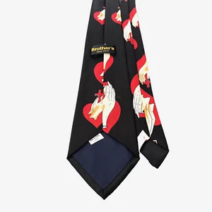 Brother's Necktie 4x58" Black And Red Religious Necktie Hand With Cross - Picture 1 of 3