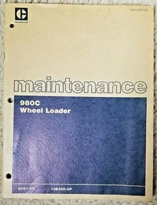 Libro de mantenimiento de cargadora de ruedas Caterpillar 980 63X1-UP 13B300UP con manual de seguridad - Imagen 1 de 6