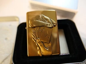 ZIPPO FULL HOUSE BRASS LIGHTER 1996 - Picture 1 of 9