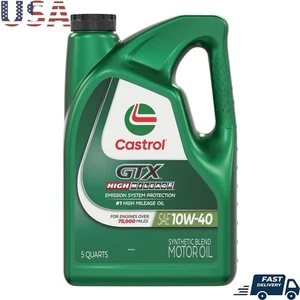 Aceite de motor mezcla sintética alto kilometraje 10W-40 protección de motor 5 cuartos nuevo - Imagen 1 de 14
