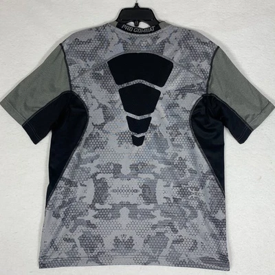 Nike Pro Combat Dri Fit Fitted T Shirt Mens Gray Black Camo Large Performance - Image 1 of 4