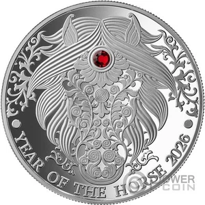 HORSE Lunar Year Cheval 1/2 Oz Monnaie Argent 2 Cedis Ghana 2026 - Imagen 1 de 5