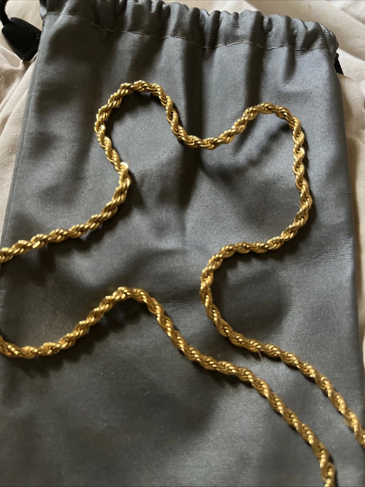 Collar cadena cuerda oro 14k Foto 1 de 2