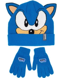 Conjunto de gorro y guantes delanteros de personaje azul Sonic the Hedgehog para niños - Imagen 1 de 9