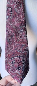 Daniel Cremieux Neck Tie Nwt Red Paisley Silk Seven 7 Fold Hand Made in Italy - Picture 1 of 3