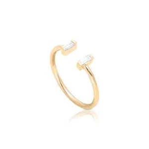 Offener Manschettenring natürlicher Baguette Diamanten 14K Gold 0,09 ct Handarbeit - Liebe! - Bild 1 von 7
