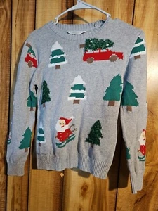 H&M Gray Christmas Sweater Long Sleeve Kids 8-10 Y Holiday - Picture 1 of 2