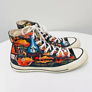 Custom Designed Hi Top Converse Unisex Größe 9,5 UFO Area 51 Aliens Sneaker - Bild 1 von 18