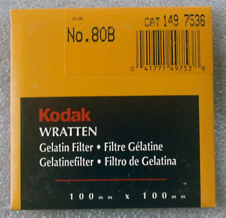 KODAK WRATTEN GELATIN FILTER 100mm x 100mm 80B cat 1497536 UNOPENED - Image 1 of 1