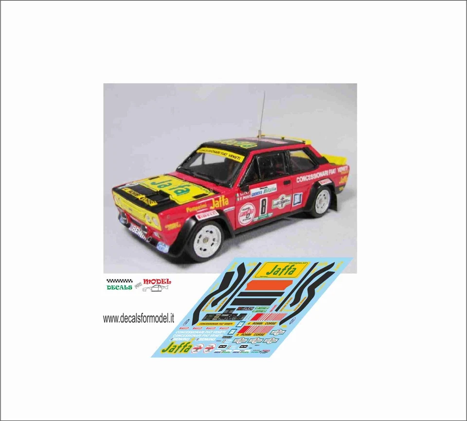 DECALS 1:43 FIAT 131 4 ROMBI LUCKY RALLY COSTA SMERALDA 1979 - Immagine 1 di 1