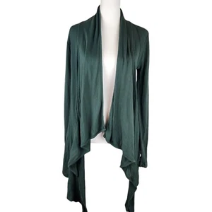 Three Dots Cardigan Women S Drape Knit Open Front Modal Blend Long Sleeve Olive - Picture 1 of 15