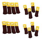 16 pcs Chair Table Leg Knitted Socks Tips Pads Floor Protector Dark Brown+Yellow