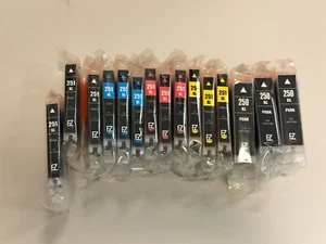 EZink 15 Ink Cartridges 250XL 251XL All Sealed PGBK/Black/Cyan/Magenta/Yellow - Picture 1 of 3