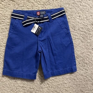 Boys Chaps Chino Shorts 5 Flat Front Pockets Adjustable Waistband Belted - Picture 1 of 3