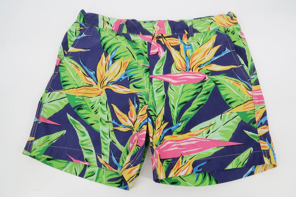 Polo Ralph Lauren Para Hombre 36 Hawaiano Tropical Floral Pantalones Cortos Cordón Vacaciones Foto 1 de 4