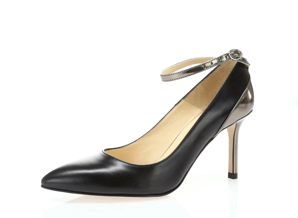 Marvin K Catarina Women's Black Calf Combo Ankle Strap Pumps Sz. 7 - Image 1 of 4