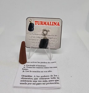 TURMALINA NEGRA CUARZO PROTECCION DINERO ORACION INCIENSO INTRUCCIONES INCLUIDO - Bild 1 von 2