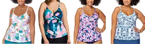 NWT Raisins Curve Womens Aries Printed Tankini Top Multicolor 14W-22W $70 LLL179 - Picture 1 of 15