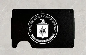 CIA Central Intelligence Agency Slim Thin Metal RFID Blocking Wallet Engraved - Picture 1 of 7
