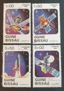 1983 GUINEA BISSAU "COSMONAUTICS DAY" PART SET, 4 VALUES, SG743-746 USED - Picture 1 of 6