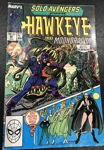 Cómics de Marvel de Solo Avengers #20 de julio de 1989 protagonizados por Ojo de Halcón y Dragón Lunar - Imagen 1 de 2