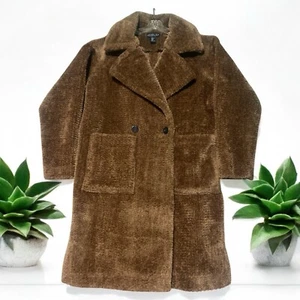 Rachel Zoe Coat Women’s XL Teddy Bear Brown Relaxed Pockets Mob Wives - Picture 1 of 3