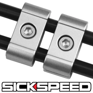 2 POLISHED ENGINE SPARK PLUG WIRE SEPARATOR DIVIDER CLAMP FOR MOTORCYCLE BIKE I - Picture 1 of 1