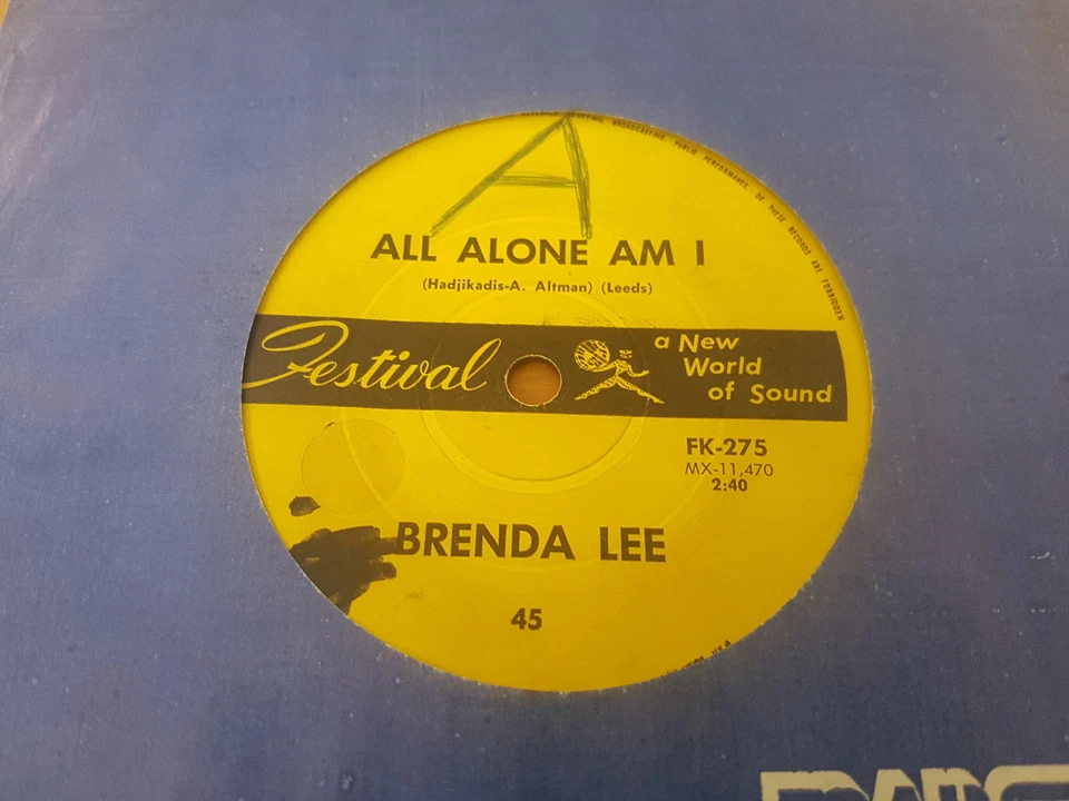 SAVE ALL YOUR LOVIN' FOR ME by BRENDA LEE US ROCK OZ PRESS FESTIVAL 1962 PROMO - Image 1 of 2