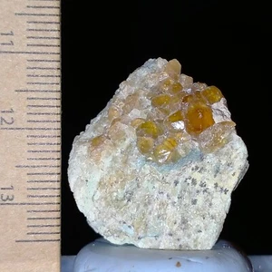 Garnet Hessonite Grossular crystals on matrix natural mineral specimen 61ct - Picture 1 of 9