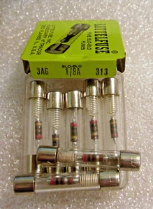 1/8A 250V Type 313 Time Delay 3AG 125mA | Single Glass Fuse - Littelfuse - Picture 1 of 3