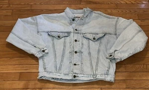 Vintage 90s Guess Georges Marciano Denim Distressed Jean Jacket Made In USA Sz L - Picture 1 of 12
